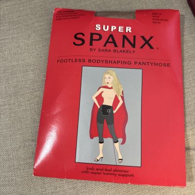 Super Spanx Womens Footless Bodyshaping Pantyhose Spice Sz B Tummy Support NEW